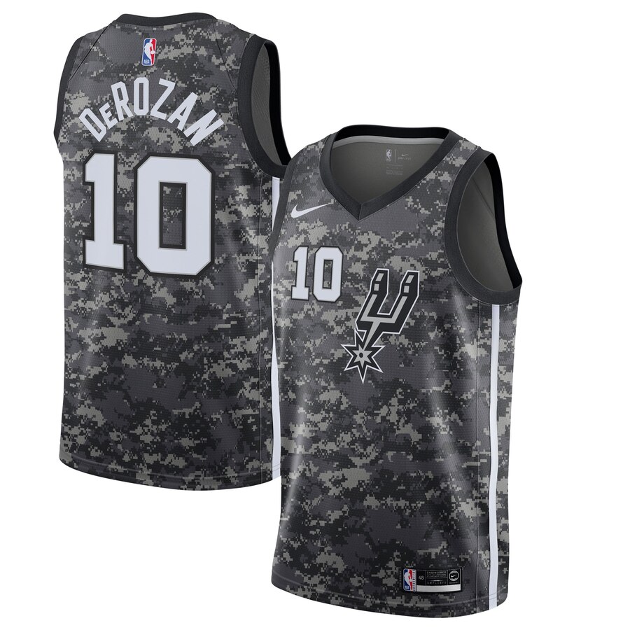 Men's San Antonio Spurs #10 DeMar DeRozan Camo 2019 City Edition Stitched NBA Jersey